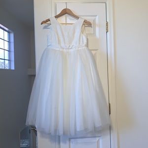 Lace and Mesh Tank Flower Girl Dress